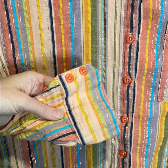 Pilcro Multicolor Striped Button Down Shirt - Picture 6 of 10